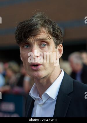 Cillian Murphy partecipa alla prima proiezione mondiale del primo episodio della nuova serie Peaky Blinders al Cineworld Broad Street di Birmingham domenica 21 settembre Foto Stock