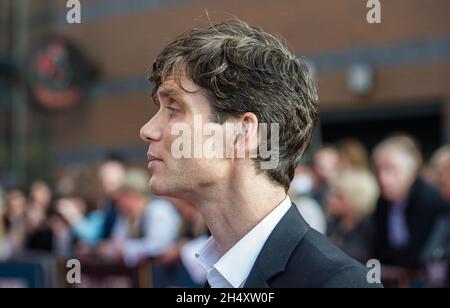 Cillian Murphy partecipa alla prima proiezione mondiale del primo episodio della nuova serie Peaky Blinders al Cineworld Broad Street di Birmingham domenica 21 settembre Foto Stock