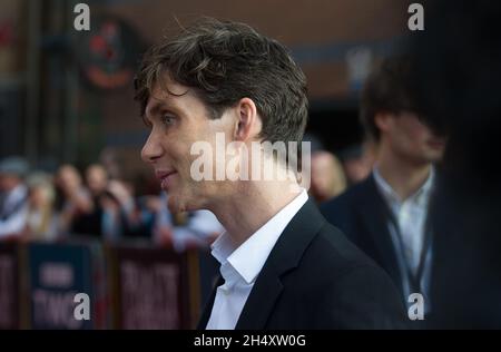 Cillian Murphy partecipa alla prima proiezione mondiale del primo episodio della nuova serie Peaky Blinders al Cineworld Broad Street di Birmingham domenica 21 settembre Foto Stock