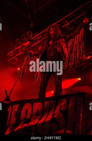 Rob Zombie si esibisce dal vivo sul palco durante il festival di Bloodstock il 09 agosto 2015 presso la Catton Hall, Derbyshire, Regno Unito Foto Stock