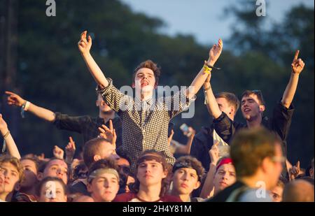 Festival Goers al Leeds Festival 2016 al Bramham Park, Regno Unito. Data foto: Domenica 28 agosto, 2016. Photo credit: Katja Ogrin/ EMPICS Entertainment. Foto Stock