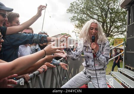 Yonaka si esibirà sul palco il 1° giorno del festival All Points East a Victoria Park a Londra, Regno Unito. Data foto: Venerdì 25 maggio 2018. Photo credit: Katja Ogrin/ EMPICS Entertainment. Foto Stock