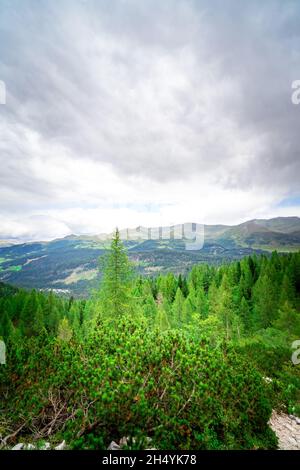 Escursione alle Dolomiti di Rotwandwiesen Alto Adige Italia Foto Stock