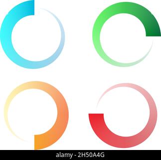 Indicatore di avanzamento, fasi, fasi. Precarica, forma tampone. Cerchio, icona di caricamento circolare - illustrazione vettoriale di stock, grafica clip-art Illustrazione Vettoriale