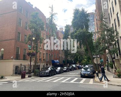 Beekman Place è una piccola strada situata nel quartiere di Turtle Bay sul lato est di Manhattan, New York City. Foto Stock