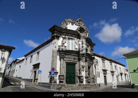 La chiesa dell'Espirito Santo a Ribeira Grande, isola di Sao Miguel, Azzorre Foto Stock