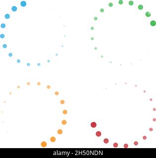 Indicatore di avanzamento, fasi, fasi. Precarica, forma tampone. Cerchio, icona di caricamento circolare - illustrazione vettoriale di stock, grafica clip-art Illustrazione Vettoriale