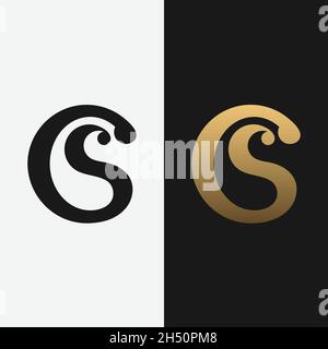 Modello di progettazione del logo C S CS SC per il monogramma iniziale della lettera. Adatto per General Fashion Sport Company Business Brand in semplice minimal pulito di classe ecc. Illustrazione Vettoriale