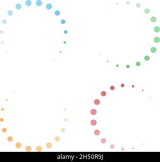 Indicatore di avanzamento, fasi, fasi. Precarica, forma tampone. Cerchio, icona di caricamento circolare - illustrazione vettoriale di stock, grafica clip-art Illustrazione Vettoriale