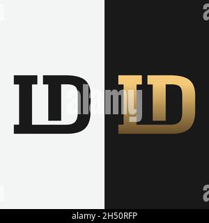 Modello di design del logo LD DL Loghi iniziali lettera monogramma. Adatto per General Shop Apparel Sport Fashion Marketing Business Brand Company Logo Design. Illustrazione Vettoriale