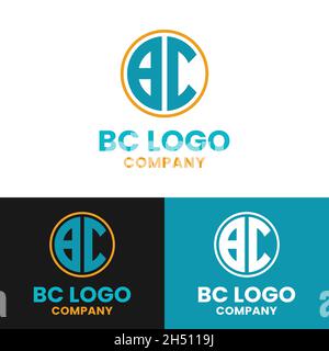 Lettera iniziale B C BC CB Circle per General Business Company Corporate Simple Unique Hipster Rustic retro Logo Design. Illustrazione Vettoriale