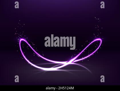 Linea neon Circle Light a massa. Vettore Illustrazione Vettoriale