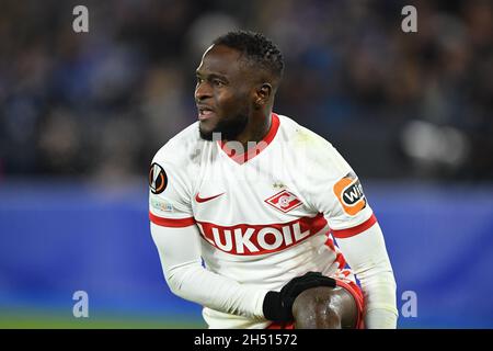 LEICESTER, GBR. 4 NOVEMBRE Victor Moses del FC Spartak Mosca durante la partita UEFA Europa League Group C tra Leicester City e FC Spartak Mosca al King Power Stadium di Leicester giovedì 4 novembre 2021. (Credit: Jon Hobley | MI News) Credit: MI News & Sport /Alamy Live News Foto Stock