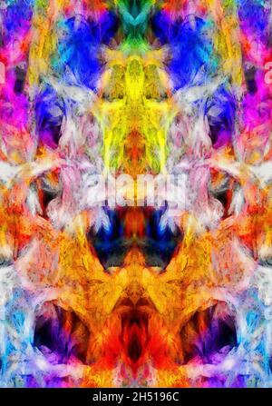 Illustrazione. Sfondo astratto colorato. Immagine astratta dell'arte. Vernice acquerello Foto Stock