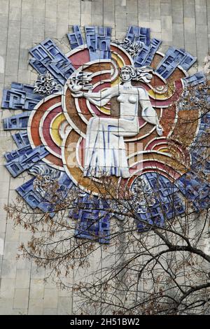 Opere sovietiche sul Centro di Telecomunicazioni di Pripyat Foto Stock