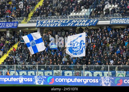 Empoli, Italia. 05 novembre 2021. Stadio Carlo Castellani, Empoli, Italia, 05 novembre 2021, Empoli tifosi durante Empoli FC vs Genova CFC - Calcio italiana Serie A Match Credit: Live Media Publishing Group/Alamy Live News Foto Stock