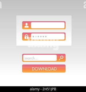 Il moderno modulo di login vettoriale eps 10 Illustrazione Vettoriale