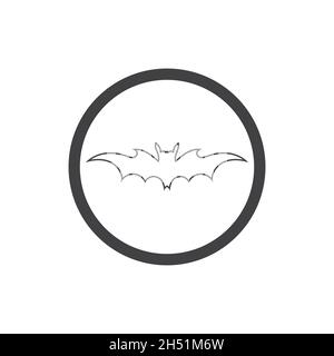 Bat icona vettore logo illustrazione del modello di progettazione Illustrazione Vettoriale
