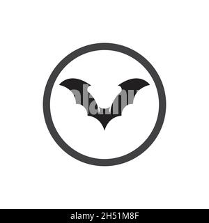 Bat icona vettore logo illustrazione del modello di progettazione Illustrazione Vettoriale