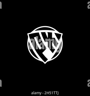 Lettera del logo PX Monogram con forma a scudo triangolare, isolata su sfondo bianco. Logo radioattivo, triangolo radioattivo e forma di scudo Illustrazione Vettoriale