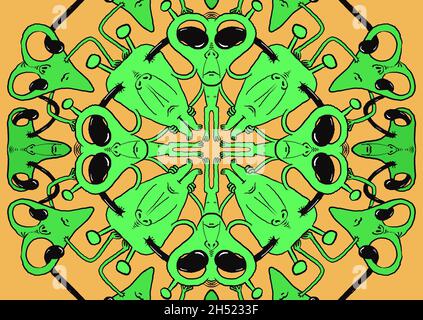 Cartoon degli alieni Foto Stock