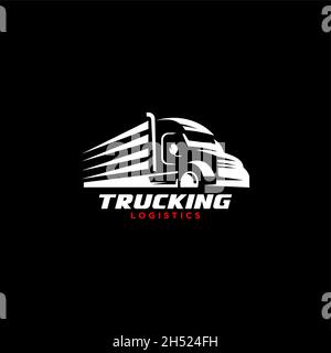 Modello logo Truck, logo perfetto per le aziende relative al settore automobilistico. Illustrazione Vettoriale