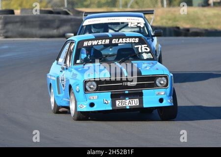 #75 Craig Howser, 1975 Ford Escort MK 2 2300cc, corse a Hampton Downs, Nuova Zelanda Mar 20 2021. Foto Stock