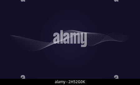 Linee ondulate su sfondo blu scuro. Ispirazione e concetto di energia Foto Stock