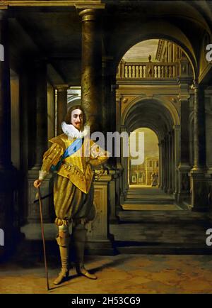 Re Carlo i Stuart 1600-1649 , 1626, Re d'Inghilterra, Scozia, Irlanda e Francia. Dipinto di Daniel Mystens (olandese, Delft ca. 1590–1647/48 l'Aia) e Heinrich Steenwyck. Olandese, Paesi Bassi