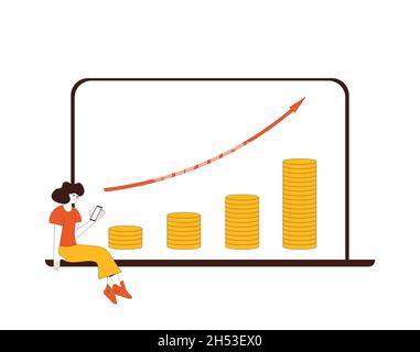 Inflazione. Riduzione del potere d'acquisto. Illustrazione vettoriale. Illustrazione Vettoriale
