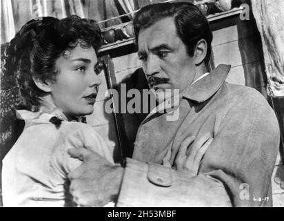 JENNIFER JONES e DAVID FARRAR in GONE TO EARTH aka THE WILD HEART (in US) 1950 scritto diretto e prodotto da MICHAEL POWELL ed EMERIC PRESSBURGER romanzo Mary Webb musica Brian Easdale produttore esecutivo David O. Selznick The Archers / London Film Productions / Vanguard Films Foto Stock