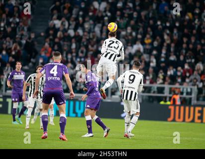 Adrien Rabiot (Juventus FC) durante il campionato italiano Serie A football match tra Juventus e Fiorentina il 6 novembre 2021 allo Stadio Allianz di Torino - Photo Nderim Kaceli/DPPI Foto Stock