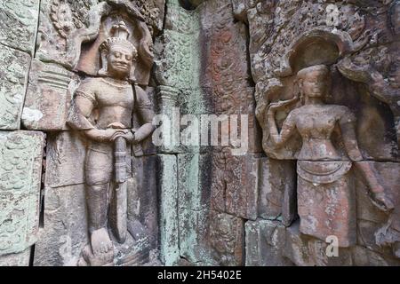 Fondata nel 10th secolo dal terzo re dell'Impero Khmer, Indravarman i, Preah Ko è un esempio fondamentale della pianta del tempio 'trimurti' Foto Stock