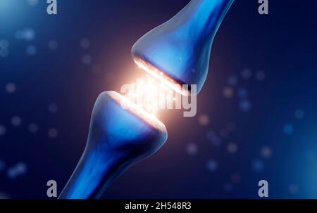 Sinapsi, illustrazione Foto Stock