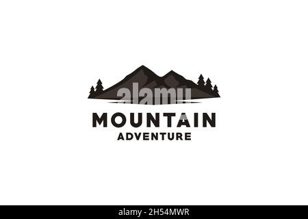 Logo hipster di montagna / viaggio / avventura. Illustrazione Vettoriale