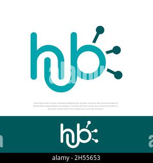 Logo Network Hub, simboli tecnologici, biotecnologici e tecnologici Illustrazione Vettoriale