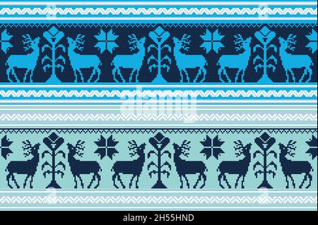 Set di ornamenti etnici vintage vacanza in diversi colori Illustrazione Vettoriale