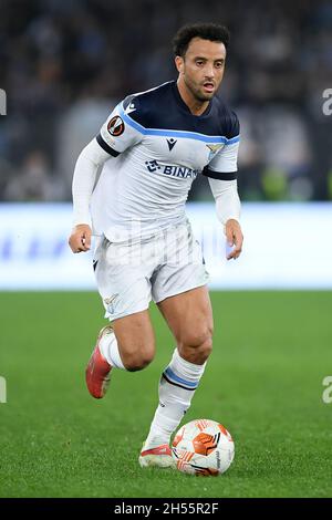 Felipe Anderson della SS Lazio durante la partita del Gruppo e della UEFA Europa League tra Lazio e Olympique de Marseille allo Stadio Olimpico di Roma, Italia, il 21 ottobre 2021. Foto di Giuseppe Maffia. Foto Stock