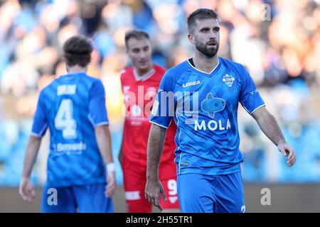 Como, Italia. 6 novembre 2021. Filippo Scaglia (Como 1907) durante Como 1907 vs AC Perugia, Campionato Italiano di Calcio BKT a Como, Italia, Novembre 06 2021 Credit: Agenzia indipendente di Foto/Alamy Live News Foto Stock