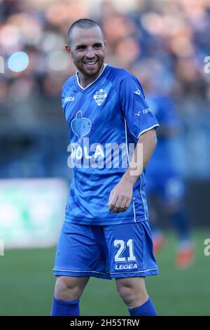 Como, Italia. 6 novembre 2021. Tommaso Arrigoni (Como 1907) durante Como 1907 vs AC Perugia, Campionato Italiano di Calcio BKT a Como, Italia, Novembre 06 2021 Credit: Independent Photo Agency/Alamy Live News Foto Stock