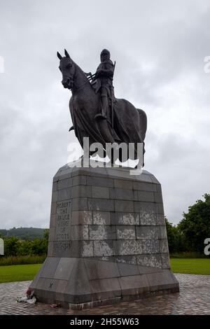 Battaglia di Brannockburn Monumento e Statua di Robert the Bruce in Scozia Foto Stock