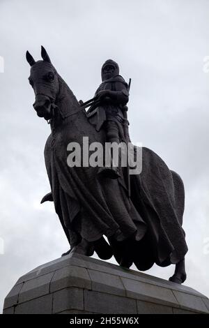 Battaglia di Brannockburn Monumento e Statua di Robert the Bruce in Scozia Foto Stock