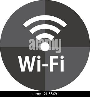 L'icona Wi-Fi in nero e grigio è un'utile illustrazione vettoriale che dà una bella impressione. Illustrazione Vettoriale