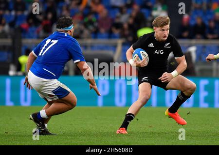 Brad Weber (NZL) durante il Test Match Rugby Italia vs All Blacks Nuova Zelanda allo Stadio Olimpico, Roma Italia il 6 novembre 2021 (Foto di Domenico Cippitelli/Pacific Press) Foto Stock