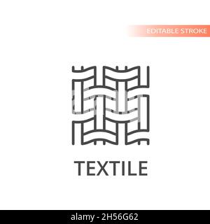 Icona vettore linea tessuto. Contorno, tratto modificabile. Illustrazione Vettoriale