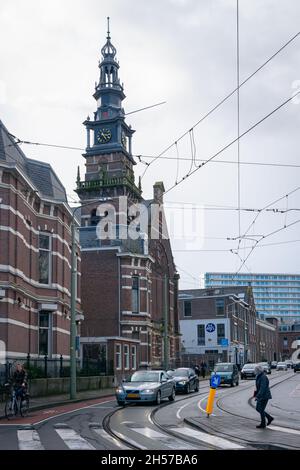 Chiesa storica nella città di pescatori di Scheveningen, vicino alla città dell'Aia. Chiesa è chiamata Nuova Chiesa (olandese: Nieuwe Kerk). Foto Stock