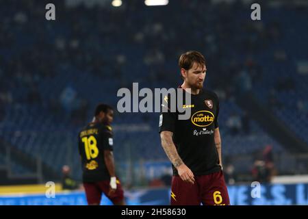 Roma, Italia. 7 novembre 2021. Strandberg di Salernitana durante la Serie Italiana Una partita di calcio 2021/22 tra S.S. Lazio e Salernitana allo Stadio Olimpico di Roma il 7 novembre 2021 Credit: Agenzia fotografica indipendente/Alamy Live News Foto Stock