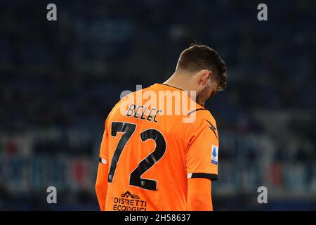 Roma, Italia. 7 novembre 2021. Belec di Salernitana durante la Serie Italiana Una partita di calcio 2021/22 tra S.S. Lazio e Salernitana allo Stadio Olimpico di Roma, Italia il 7 novembre 2021 Credit: Independent Photo Agency/Alamy Live News Foto Stock