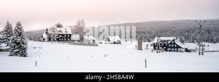 Inverno nei Monti Jizera Foto Stock