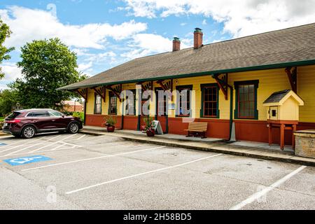 Currahee Military Museum, Historic Train Depot, North Alexander Street, Toccoa, Georgia Foto Stock